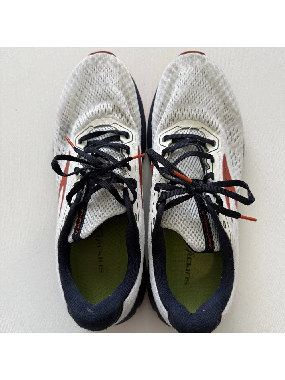 Brooks Anthem 4 Mens Size 12 D Running Shoes White Navy Orange